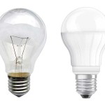 Glühlampe mit E27-Sockel und LED-Alternative