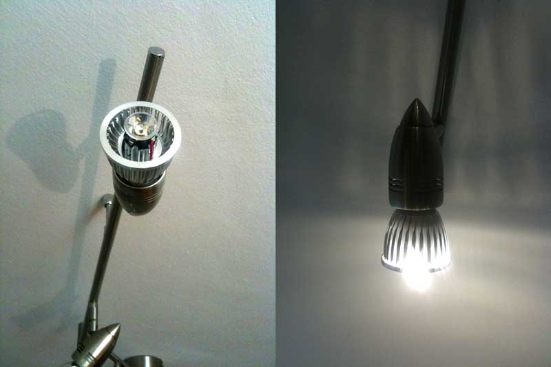 Selbst gebaute LED-Retrofit Lampe für 50W Halogen